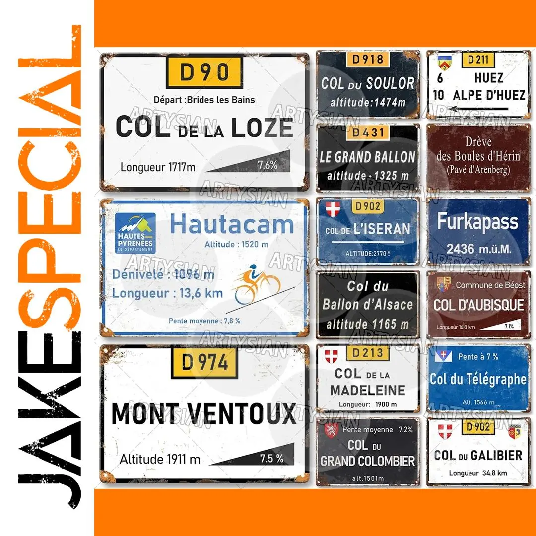 Vintage Aluminum Cycling Race Sign 20x30cm 1 Vintage Aluminum Cycling Race Sign 20x30cm