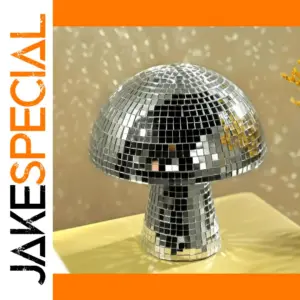 Light Grey Mushroom Disco Ball Ornament
