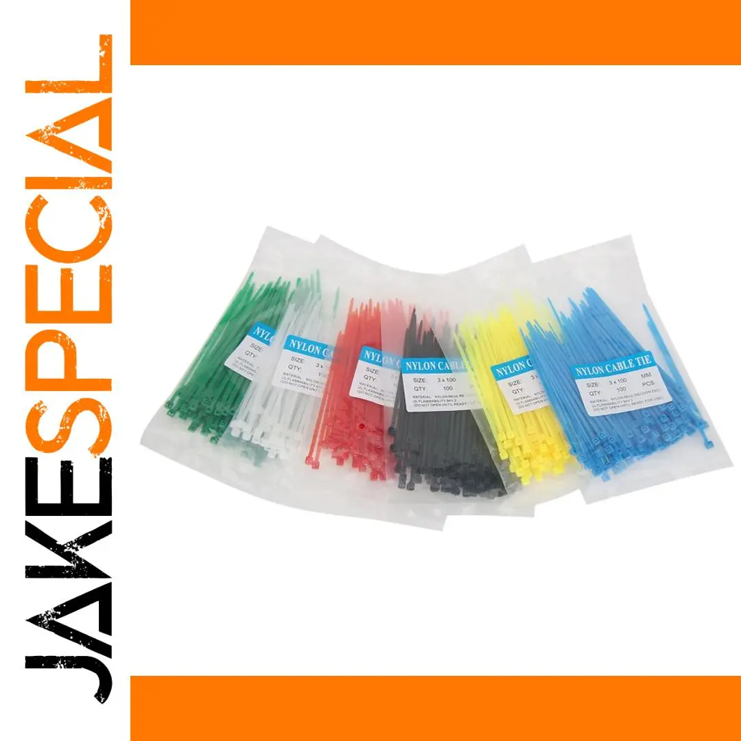 Premium Nylon Cable Ties Set 100mm, Assorted Colors 1 Premium Nylon Cable Ties Set 100mm, Assorted Colors