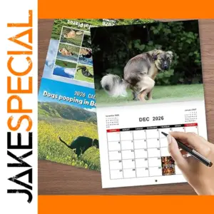 Pooping Dog Calendar 2026 with Humorous Dog Scenes