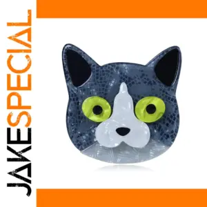 Colorful Acrylic Cat Face Brooch for Accessories