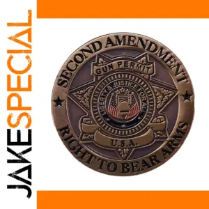 Patriotic Bronze Second Amendment Badge