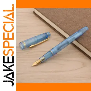 Transparent Blue Fountain Pen Model 358 with Gold Accents