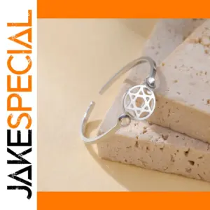 Stainless Steel Star of David Ring for Women