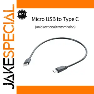 Black USB Type-C to Micro USB Adapter Cable 30cm