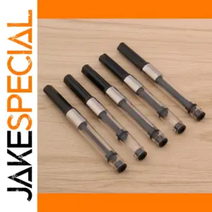 Set of 5 65mm Black Ink Converters for Fountain Pens