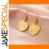 Stainless Steel Heart Earrings with Floral Motif