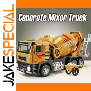 Vibrant Yellow and White Toy Mixer Truck