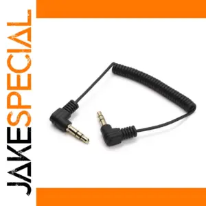 Black Dual Elbow 3.5mm Audio Cable 30cm-1m
