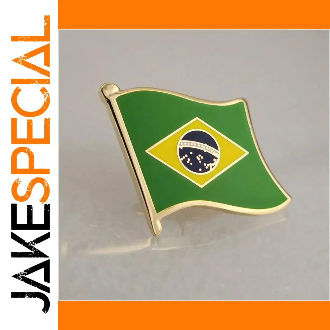 Brazil Flag Badge with Vintage Charm 1 Brazil Flag Badge with Vintage Charm