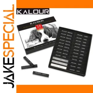 Artist-Grade Charcoal Pencil Set, 24 Pieces