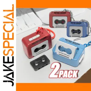 Vintage Cassette Recorder Keychain Charms