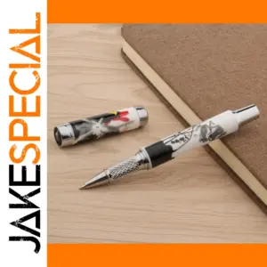 Ceramic Roller Ball Pen with Red Blossoms