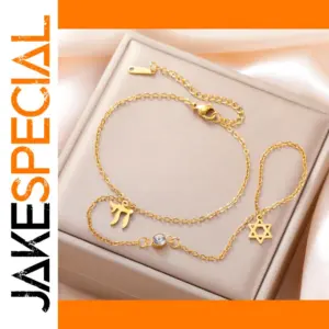 Elegant Stainless Steel Star of David Bracelet