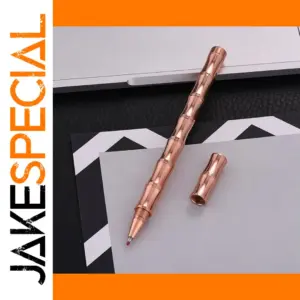 Rose Gold Bamboo-Style Brass Rollerball Pen