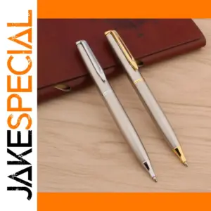 Luxury Stainless Steel Ballpoint Pen with Gold Trim