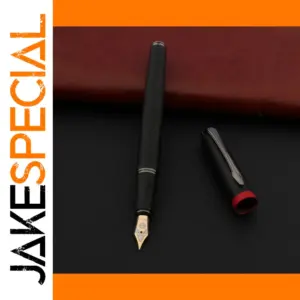 Sleek Black Metal Fountain Pen with 0.5mm Nib