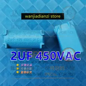Blue 2µF 450VAC Capacitor Set for High-Voltage Applications