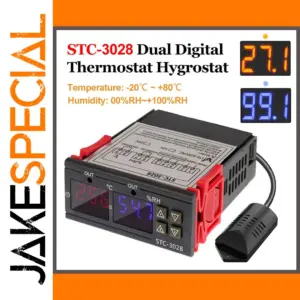 Dual Digital Thermostat Hygrometer for Industrial Use