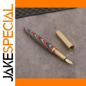 Vivid Wooden Fountain Pen with Gold Accents