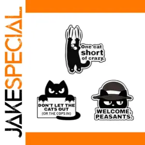 Dark Cartoon Cat Badge for Accessories