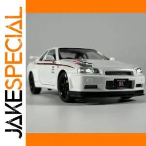 White Nissan GTR R34 Skyline 1:24 Diecast Model
