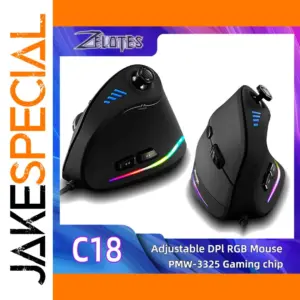 ZELOTES C-18 Vertical Gaming Mouse with 10,000 DPI