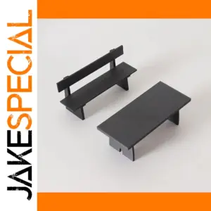 Modern Black Miniature Bench and Table Set