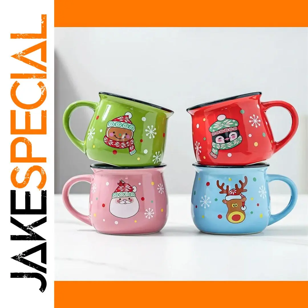 Festive 350mL Ceramic Holiday Mug with Cartoon Designs 1 Festive 350mL Ceramic Holiday Mug with Cartoon Designs