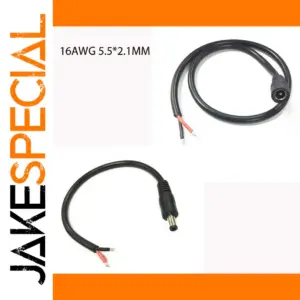 All-Copper 16AWG DC Power Cord 0.3m