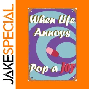 Vintage Metal Wall Sign with Spiral Design