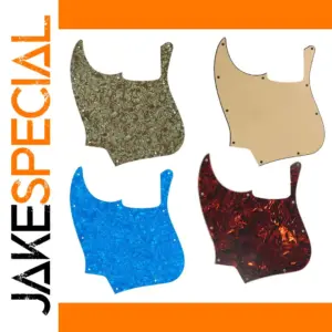 Left-Handed 5-String Jazz Bass Pickguard Vintage Yellow