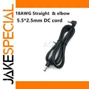 1.5m Male-to-Male DC Power Cable with 90° Elbow