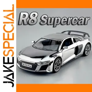 Silver R8 V10 Plus Model Car Collection Display
