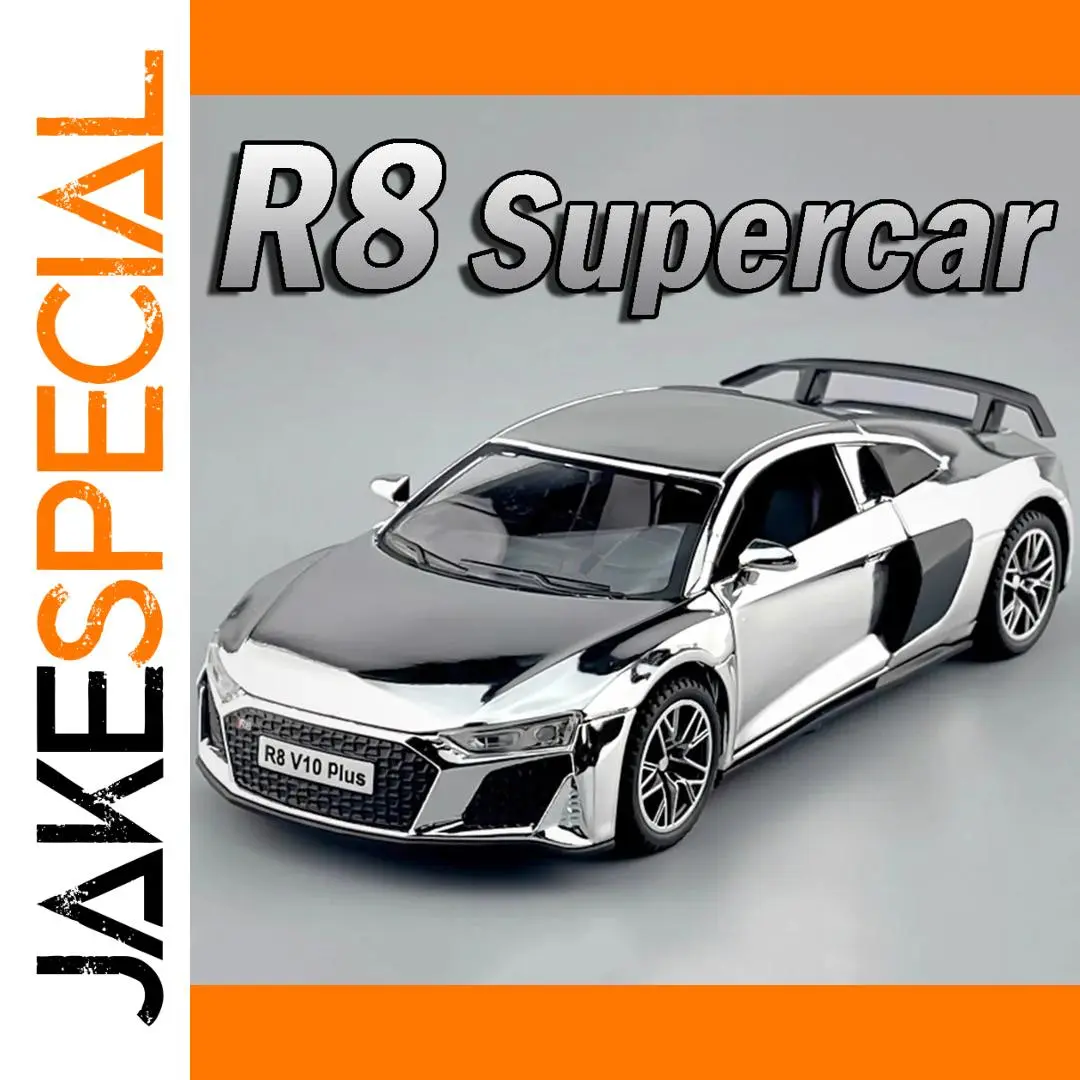 Silver R8 V10 Plus Model Car Collection Display 1 Silver R8 V10 Plus Model Car Collection Display