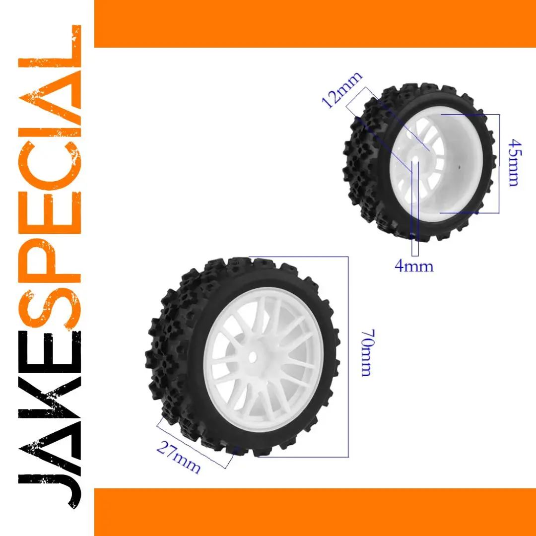 Off-Road RC Tire and White Wheel Set for 1/10 Scale 1 Off-Road RC Tire and White Wheel Set for 1/10 Scale