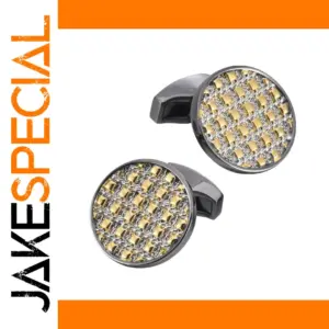 Luxury Checkered Diamond-Design Cufflinks