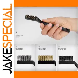 Heavy-Duty Wire Brush Set with Steel, Brass & Nylon