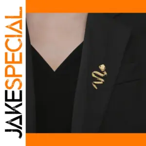 Stainless Steel Snake Brooch for Men and Women