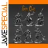Antique Copper Warrior Figurine Set, 6 Pcs
