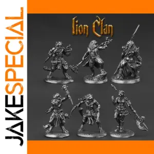 Antique Copper Warrior Figurine Set, 6 Pcs