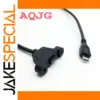 Black Micro USB Extension Cable with Panel Mount