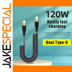 Retractable USB Type C Charging & Data Cable 1.8m
