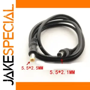 Pure Copper DC Power Cable 1m with Gold & Black Connectors
