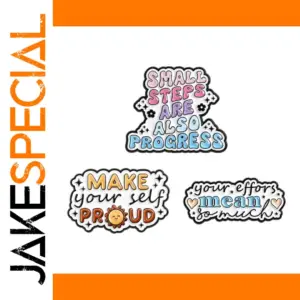 Motivational Unisex Alloy Brooch in Pastel Colors