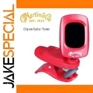 Vibrant Red Clip-On Guitar Tuner by Martin & Co