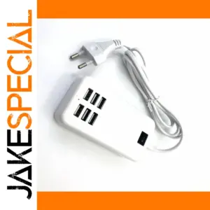 White 6-Port USB Hub with EU Plug