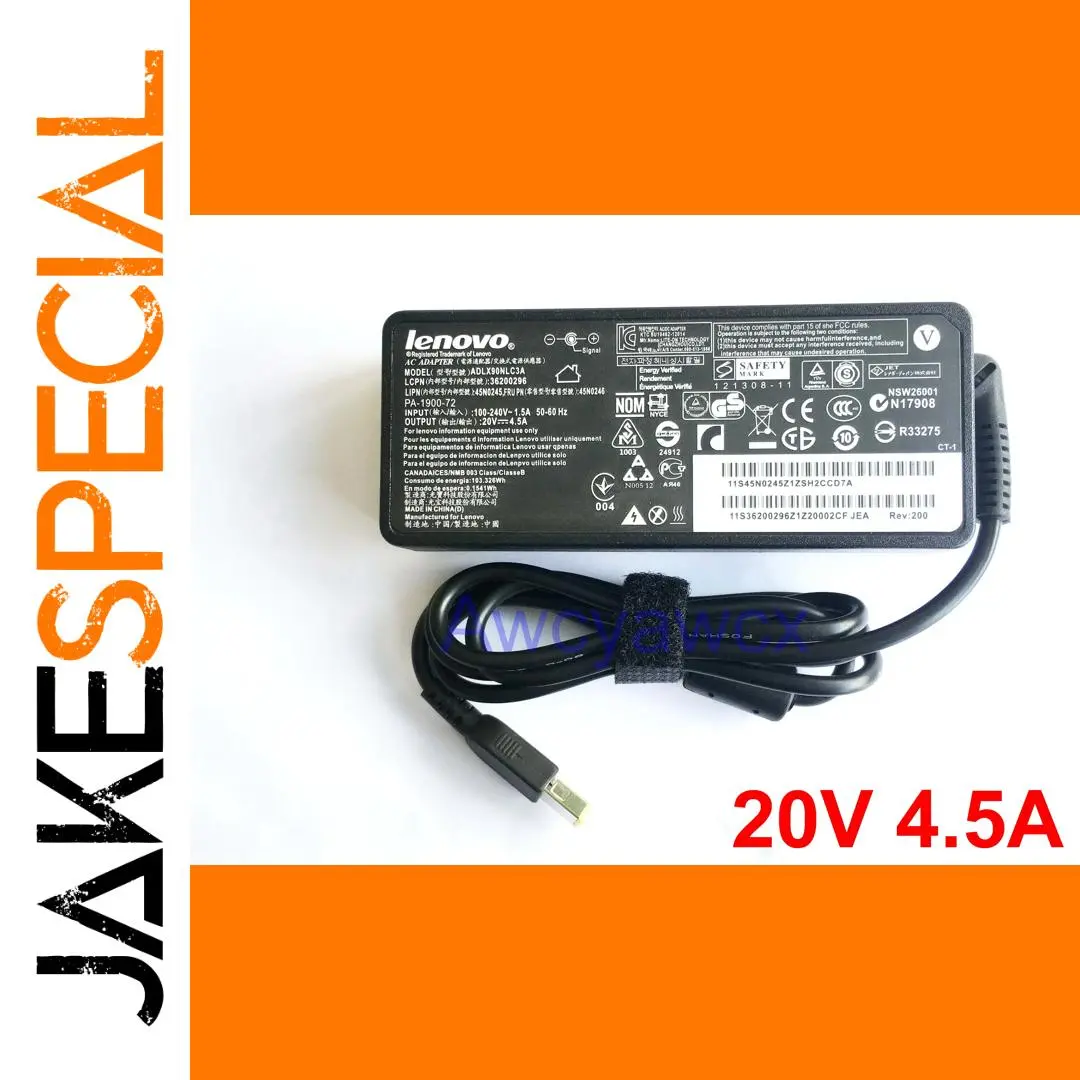 Lenovo 20V 4.5A AC Power Adapter for ThinkPad 1 Lenovo 20V 4.5A AC Power Adapter for ThinkPad