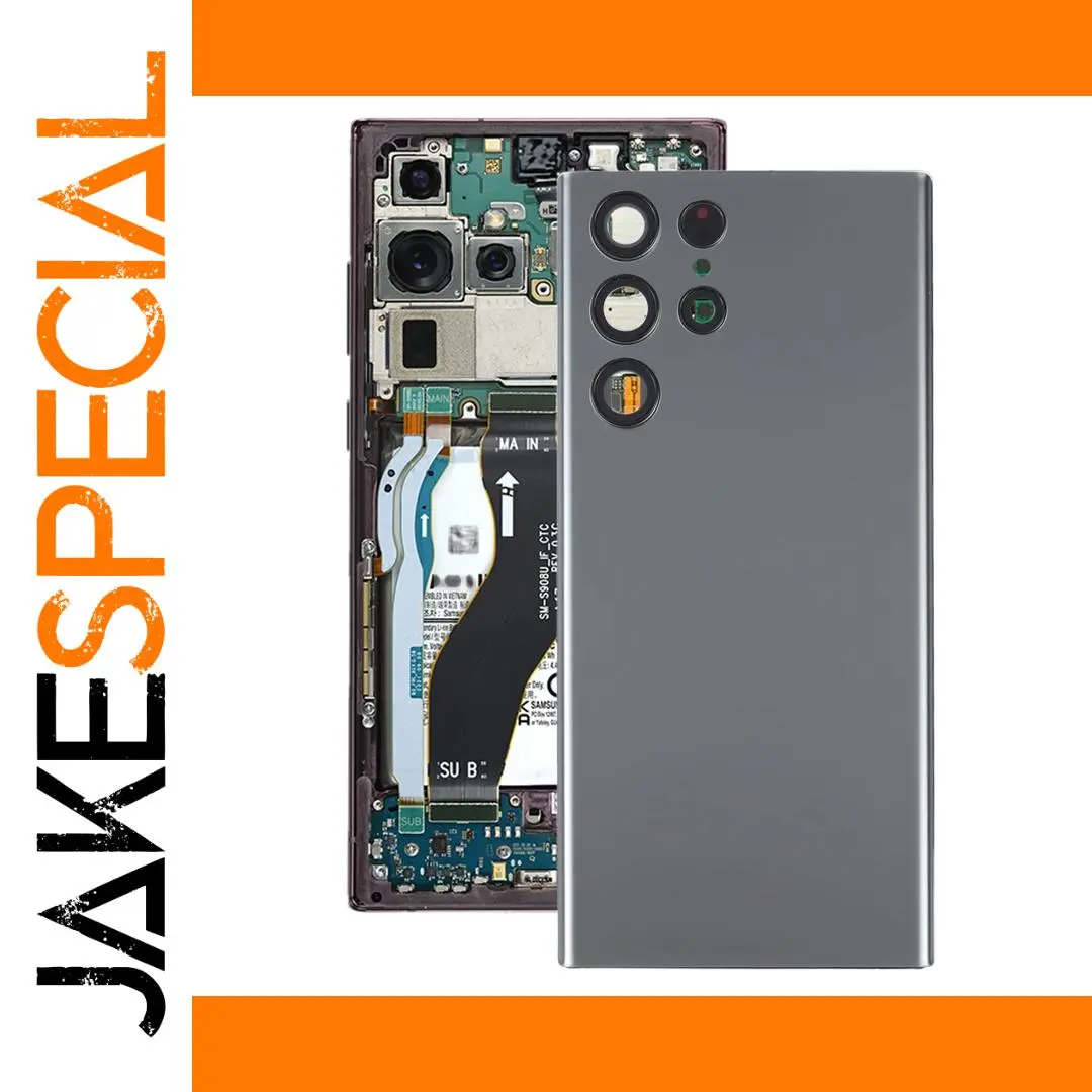 Grey Replacement Back Cover for Samsung Galaxy S22 Ultra 1 Grey Replacement Back Cover for Samsung Galaxy S22 Ultra