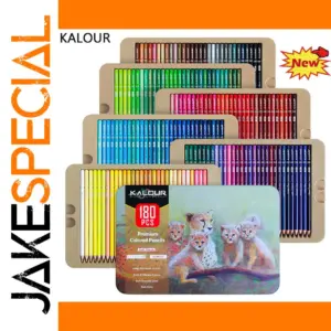 180 Vibrant Colored Pencils Set by KALOUR